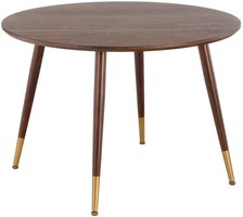 Okrągły stół do salonu DOMENICO 110 cm - orzech / złoty
