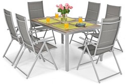 OUTLET - Meble ogrodowe aluminiowe dla 6 osób MODENA -Srebrny