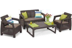 Zestaw ogrodowy CORFU SET + LYON 4-osobowy - brąz