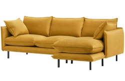 Duża sofa narożna prawa do salonu - złoty