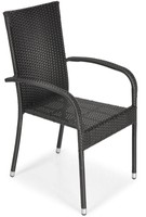 OUTLET Krzesło ogrodowe z technorattanu MALAGA - czarne