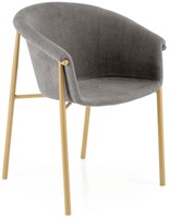 Tapicerowane krzesło glamour z podłokietnikami K489 - szary