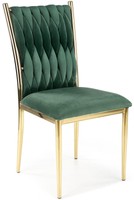 Wysokie krzesło glamour plecione oparcie K436 - ciemny zielony