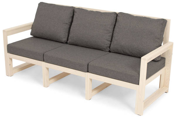 Drewniana sofa modułowa MALTA 3-osobowa biały/grafit