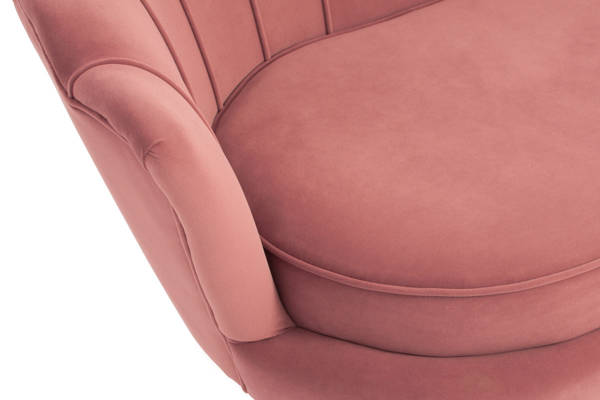 Duży fotel wypoczynkowy MUSZLA AMORINITO XL - pudrowy róż