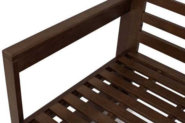 Fotel z drewna na balkon MALTA ciemny brąz/szary