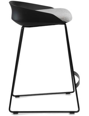 Krzesło barowe stołek do wyspy kuchennej NICEA - czarny