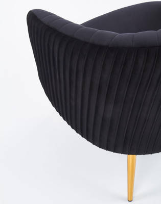 Krzesło fotel do salonu CROWN Gold - czarny