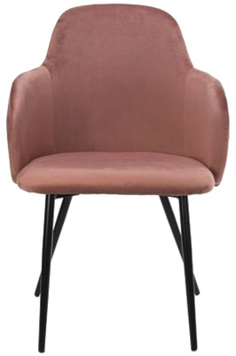 Krzesło welurowe z podłokietnikami MADRYT - różowy