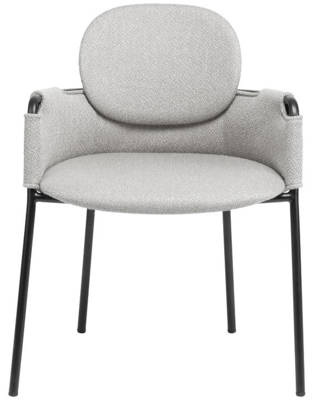Krzesło welurowe z podłokietnikami fotel EVORA - szary