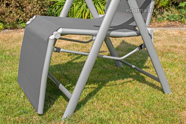 Leżak ogrodowy składany aluminiowy LAGUNA 7 pozycji z podnóżkiem