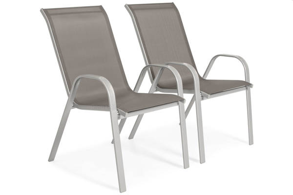 Meble ogrodowe PORTO stół i 6 krzeseł - szare