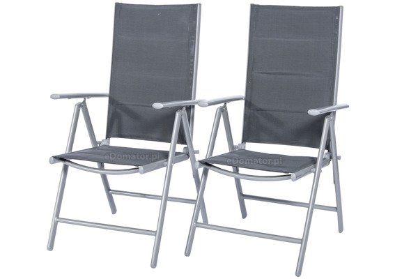 Meble ogrodowe aluminiowe WENECJA Stół 90cm  i 4 krzesła - Srebrne