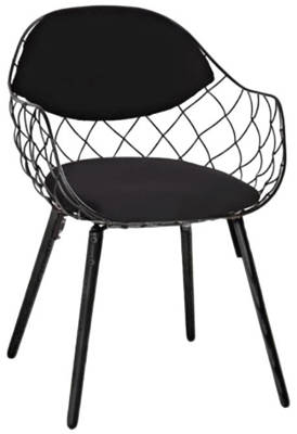 Metalowe krzesło z podłokietnikami loft OSLO - czarny