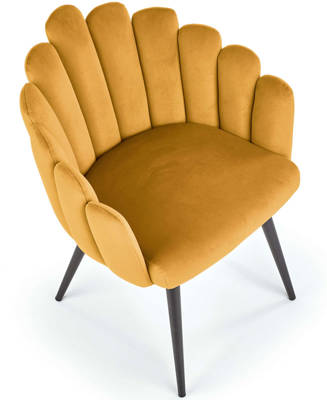 Nowoczesne krzesło designerskie - musztardowy