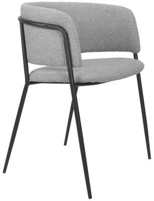 Nowoczesne krzesło tapicerowane boucle EVIA TEDDY - szary