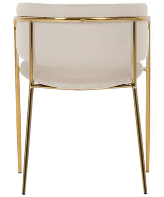 Nowoczesne krzesło tapicerowane glamour EVIA - kremowy