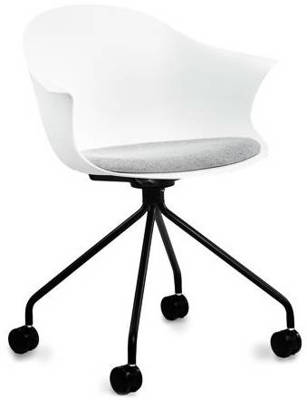 Obrotowe krzesło do biurka z poduszką ARONA - biały