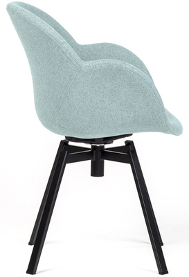 Obrotowe krzesło tapicerowane z podłokietnikami MALMO - miętowy