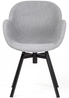Obrotowe krzesło tapicerowane z podłokietnikami MALMO - szary