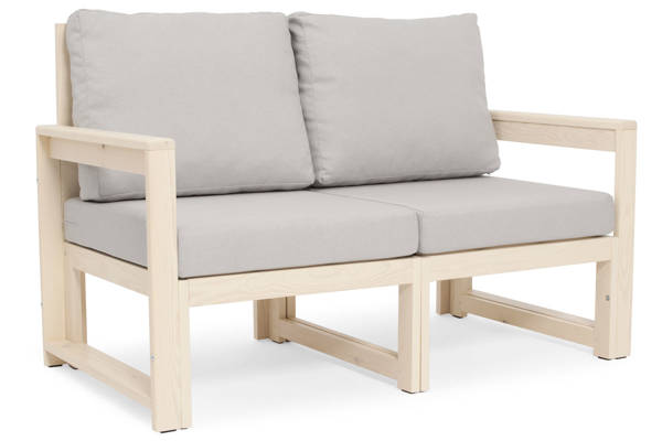 Ogrodowa sofa wypoczynkowa MALTA dla 2 osób biały/szary