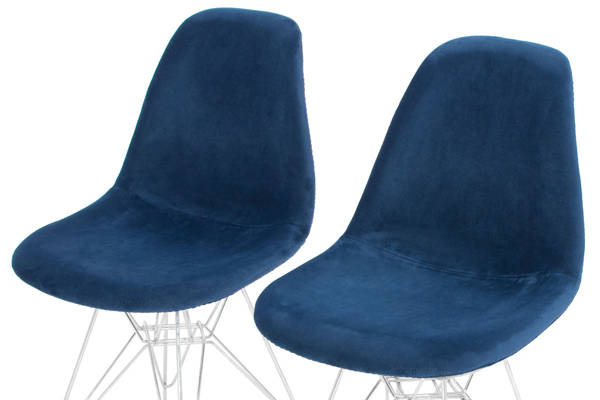 Stół PORTLAND (200/160x90) i 6 krzeseł VIOLET - zestaw do jadalni - szary + niebieski