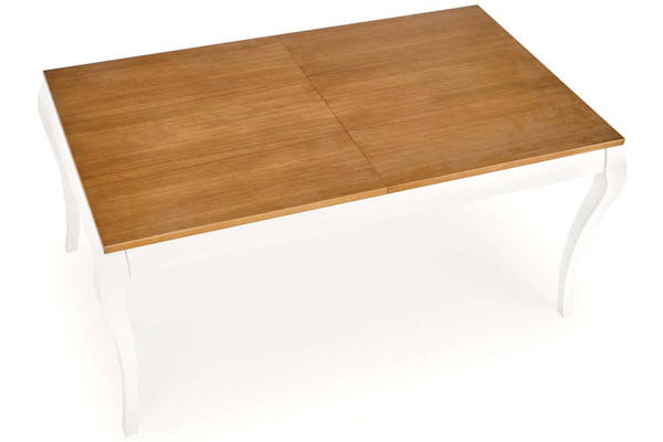 Stół rozkładany z białymi nogami WINDSOR 160-240 - ciemny dąb
