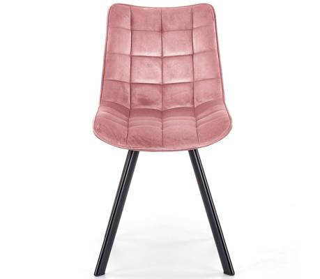 Tapicerowane krzesło czarne nogi i pikowania - różowy