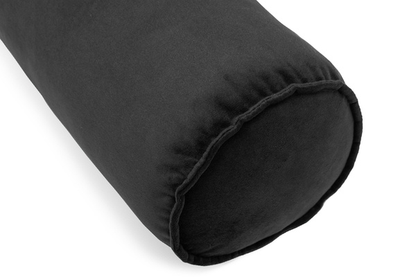 Welurowa poduszka dekoracyjna 50 cm wałek - czarny
