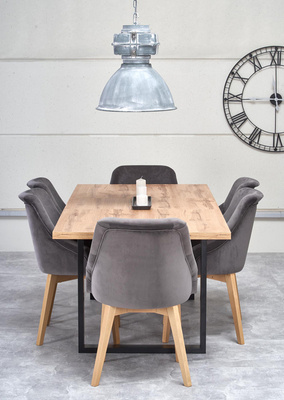 Welurowe krzesło tapicerowane do kuchni TOLEDO 2 - szary