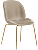 Krzesło tapicerowane złote nogi welur BOLIWIA - beżowy